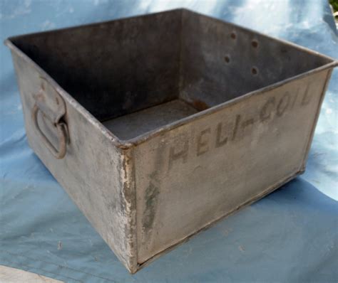 vintage galvanized metal box with shelf|Old Galvanized Box .